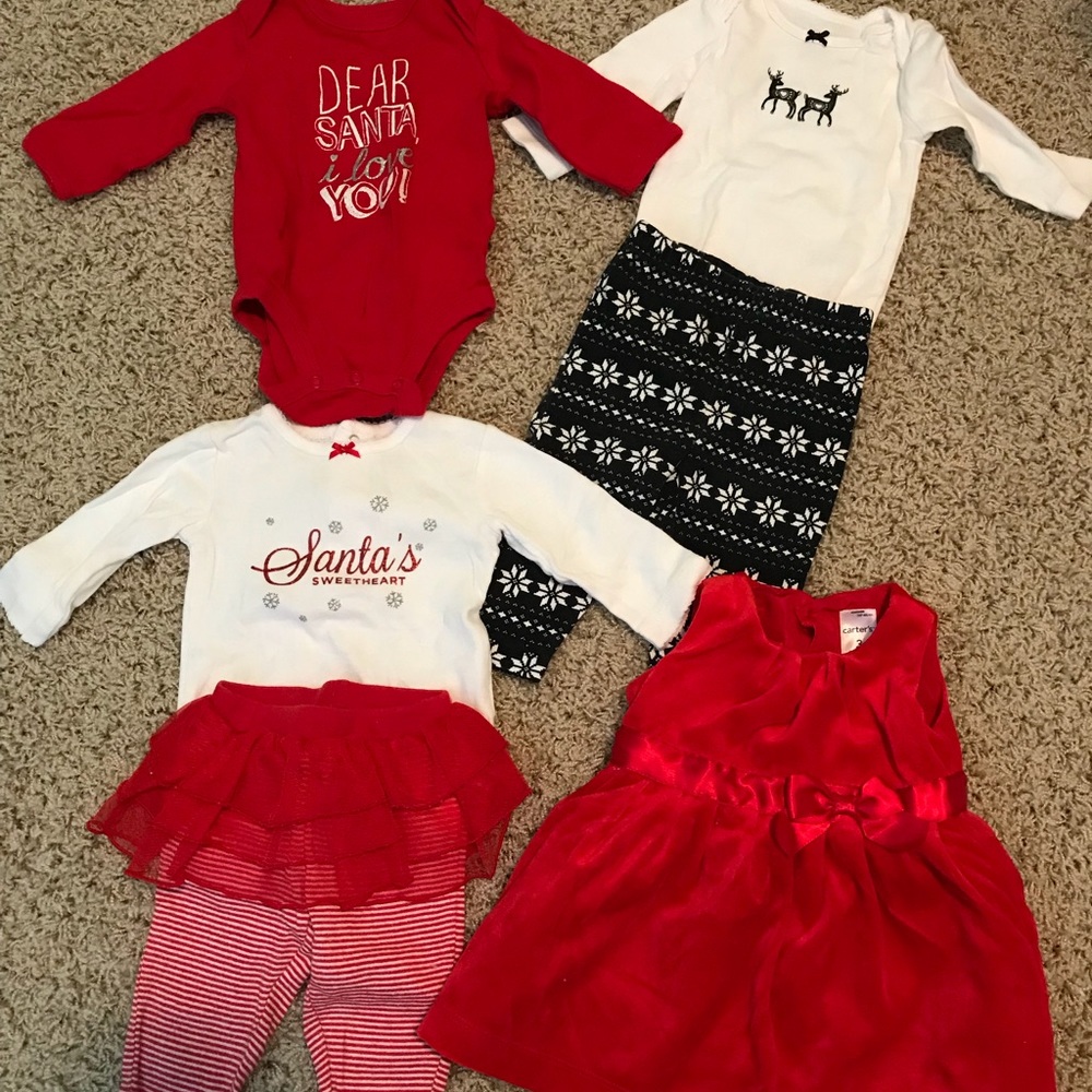 0-3 month girls Christmas lot (6 pieces)